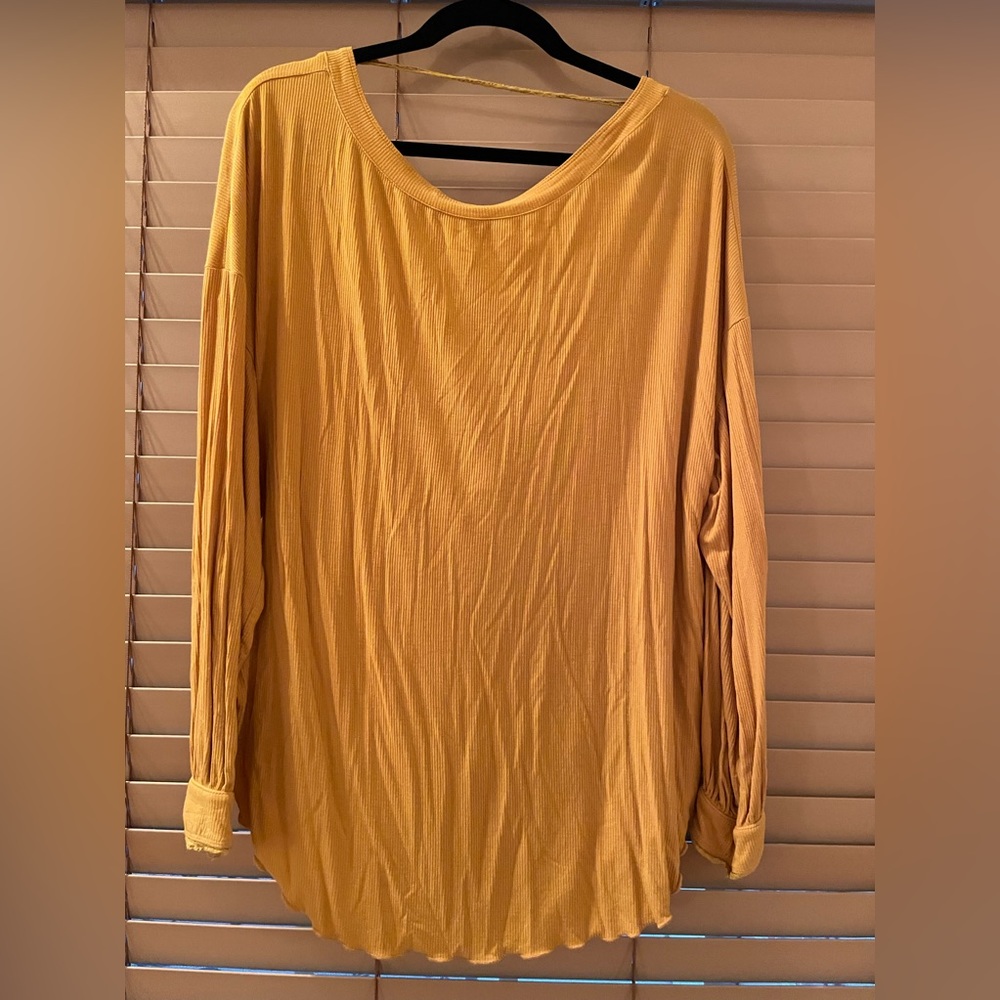 Gold Slouchy Open Back Blouse